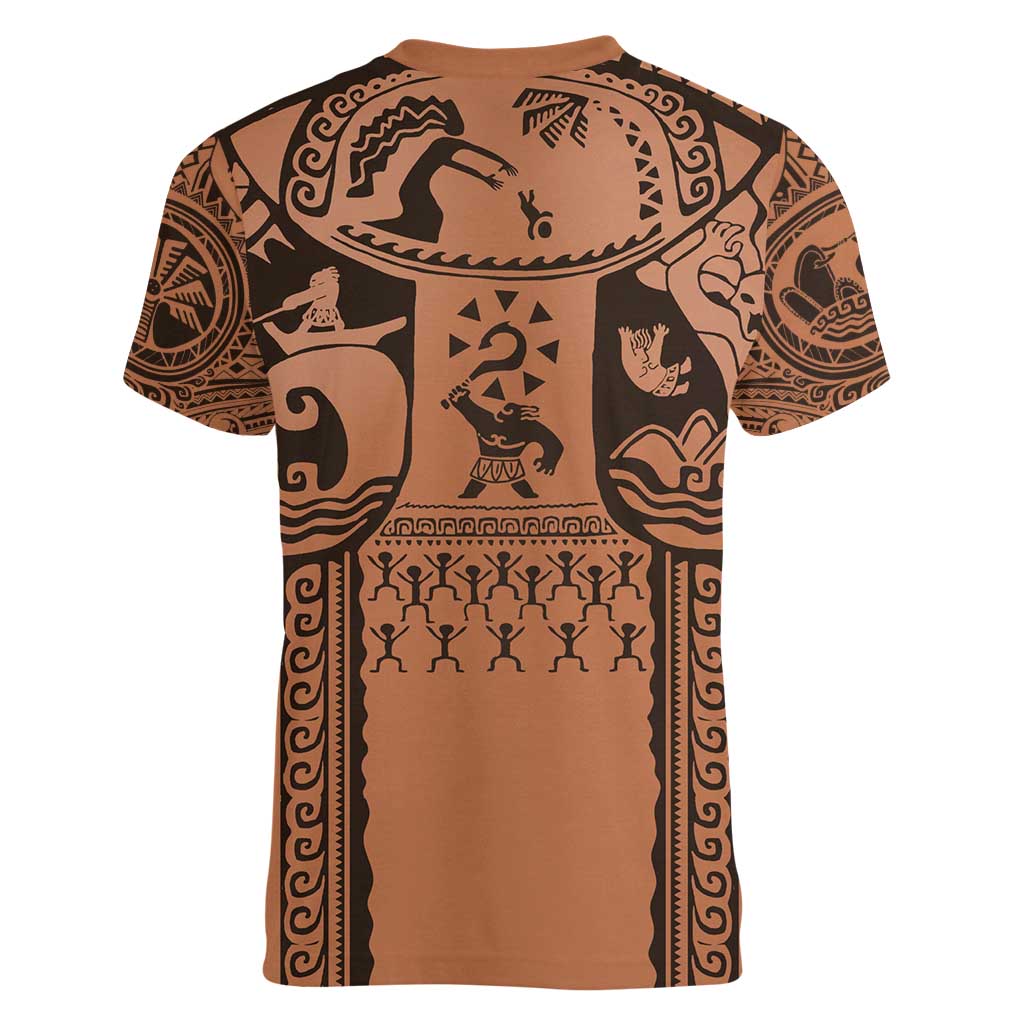 Polynesia Maui Tattoo Inspired Cosplay Costume Women V-Neck T-Shirt LT05 - Polynesian Pride