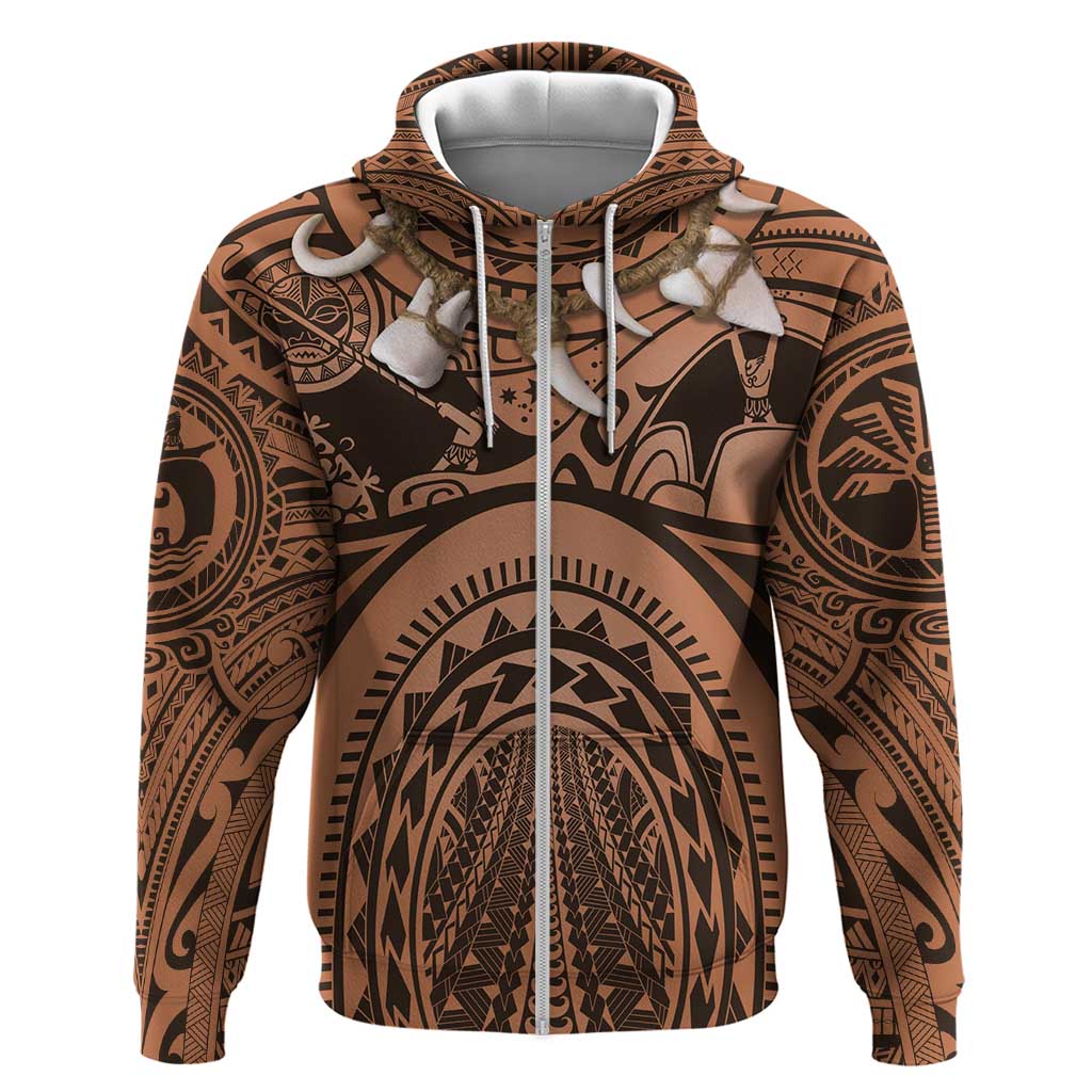 Polynesia Maui Tattoo Inspired Cosplay Costume Zip Hoodie