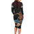 Hawaii Ikaika Family Matching Long Sleeve Bodycon Dress and Hawaiian Shirt Hawaiian Mythic Koa Tribal Warrior