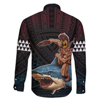 Hawaii Ikaika Family Matching Off The Shoulder Long Sleeve Dress and Hawaiian Shirt Hawaiian Mythic Koa Tribal Warrior