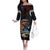 Hawaii Ikaika Family Matching Off The Shoulder Long Sleeve Dress and Hawaiian Shirt Hawaiian Mythic Koa Tribal Warrior