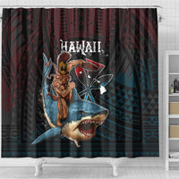 Hawaii Ikaika Shower Curtain Hawaiian Mythic Koa Tribal Warrior