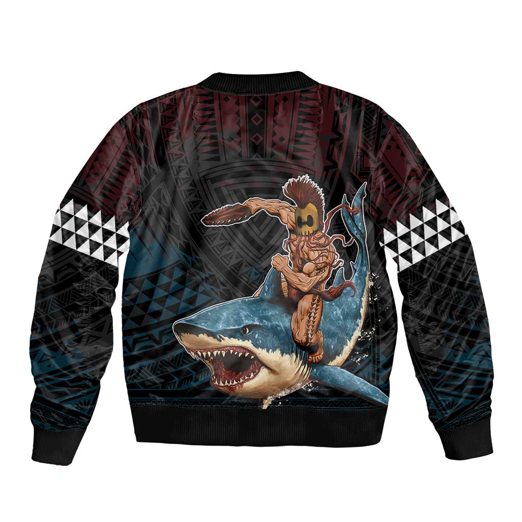 Hawaii Ikaika Sleeve Zip Bomber Jacket Hawaiian Mythic Koa Tribal Warrior