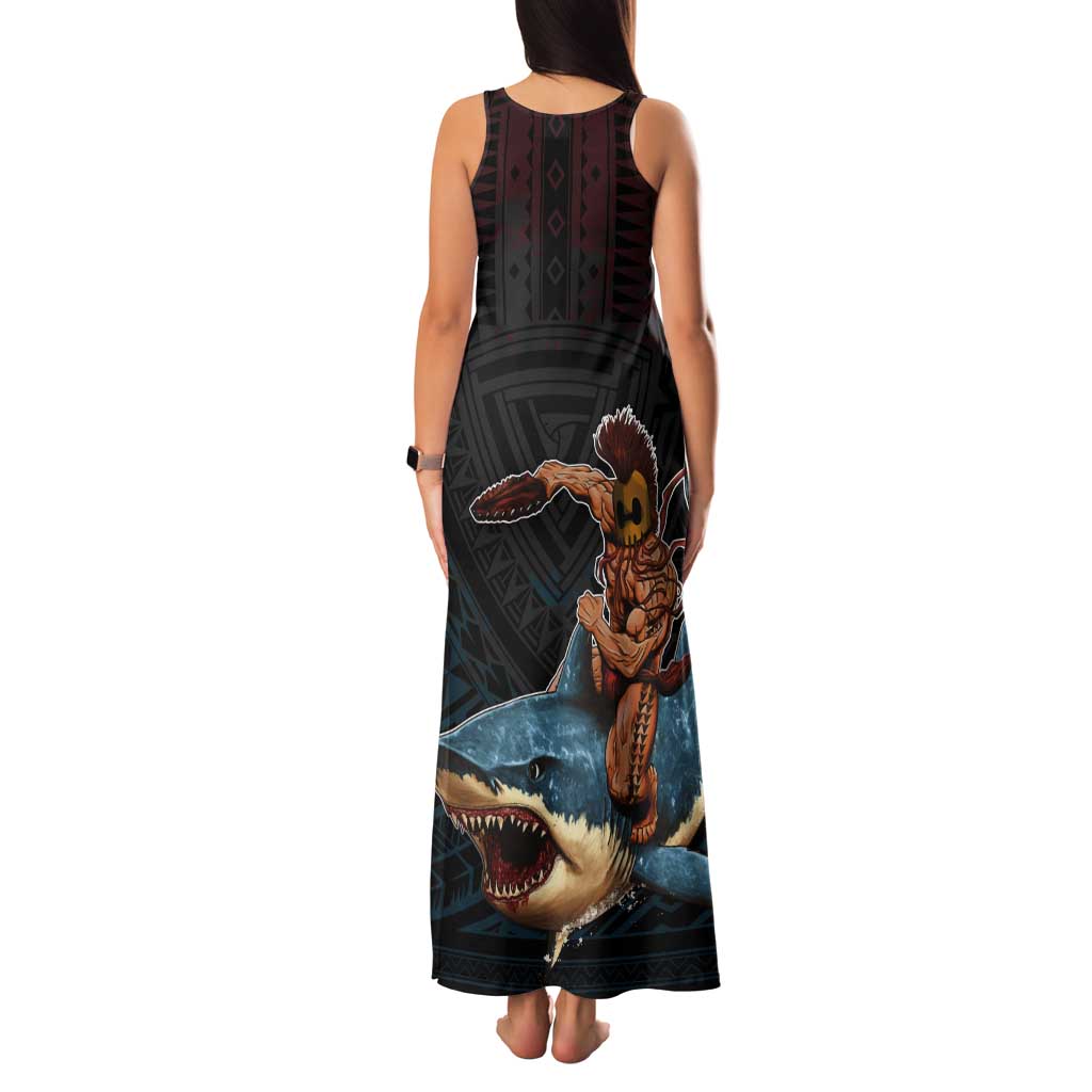 Hawaii Ikaika Tank Maxi Dress Hawaiian Mythic Koa Tribal Warrior