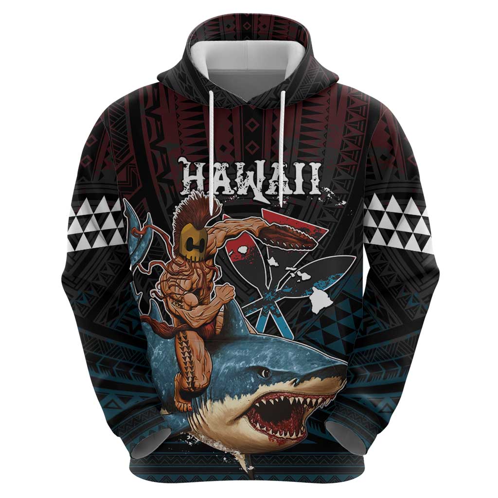 Hawaii Ikaika Zip Hoodie Hawaiian Mythic Koa Tribal Warrior