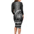 Hawaiian Ikaika Warrior Family Matching Long Sleeve Bodycon Dress and Hawaiian Shirt Tribal Pattern