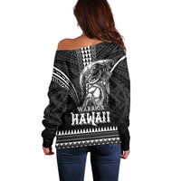 Hawaiian Ikaika Warrior Off Shoulder Sweater Tribal Pattern