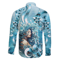 Hawaii Namaka Goddess Of The Sea Family Matching Long Sleeve Bodycon Dress and Hawaiian Shirt Polynesian Style LT05 - Polynesian Pride