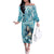 Hawaii Namaka Goddess Of The Sea Family Matching Off Shoulder Long Sleeve Dress and Hawaiian Shirt Polynesian Style LT05 Mom's Dress Turquoise - Polynesian Pride