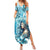 Hawaii Namaka Goddess Of The Sea Family Matching Summer Maxi Dress and Hawaiian Shirt Polynesian Style LT05 Mom's Dress Turquoise - Polynesian Pride