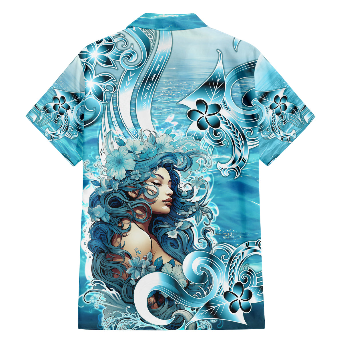 Hawaii Namaka Goddess Of The Sea Family Matching Tank Maxi Dress and Hawaiian Shirt Polynesian Style LT05 - Polynesian Pride