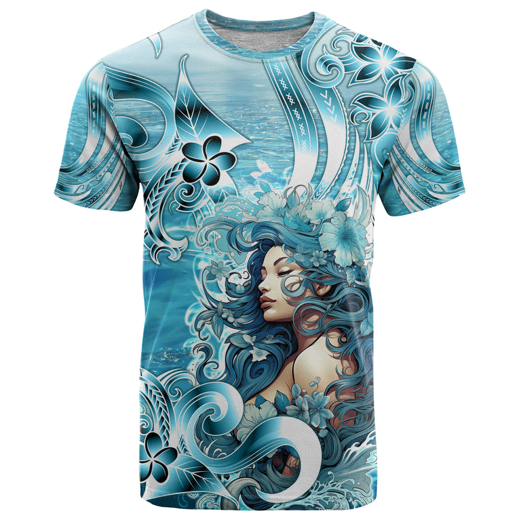 Hawaii Namaka Goddess Of The Sea T Shirt Polynesian Style LT05 Turquoise - Polynesian Pride