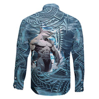 Hawaiian Shark God Kamohoalii Family Matching Off Shoulder Long Sleeve Dress and Hawaiian Shirt Polynesian Style LT05 - Polynesian Pride