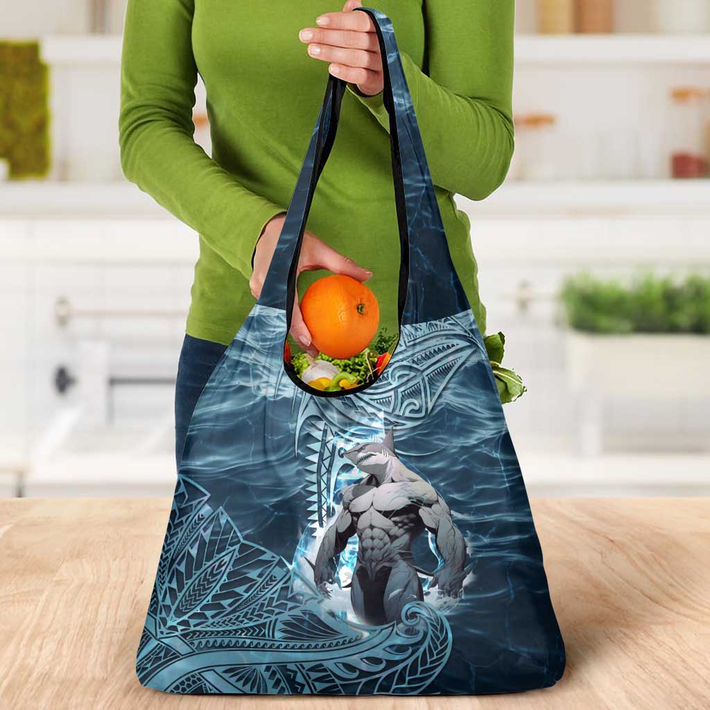 Hawaiian Shark God Kamohoalii Grocery Bag Polynesian Style LT05 - Polynesian Pride