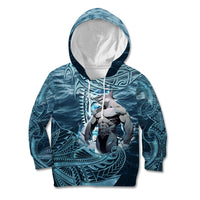 Hawaiian Shark God Kamohoalii Kid Hoodie Polynesian Style LT05 Hoodie Blue - Polynesian Pride