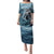 Hawaiian Shark God Kamohoalii Puletasi Polynesian Style LT05 Long Dress Blue - Polynesian Pride