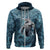 Hawaiian Shark God Kamohoalii Zip Hoodie Polynesian Style LT05 Zip Hoodie Blue - Polynesian Pride