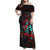 Hawaiian Demigod Maui Family Matching Off Shoulder Maxi Dress and Hawaiian Shirt Polynesian Mythology LT05 Mom's Dress Black - Polynesian Pride