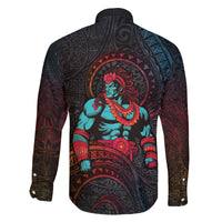 Hawaiian Demigod Maui Family Matching Summer Maxi Dress and Hawaiian Shirt Polynesian Mythology LT05 - Polynesian Pride