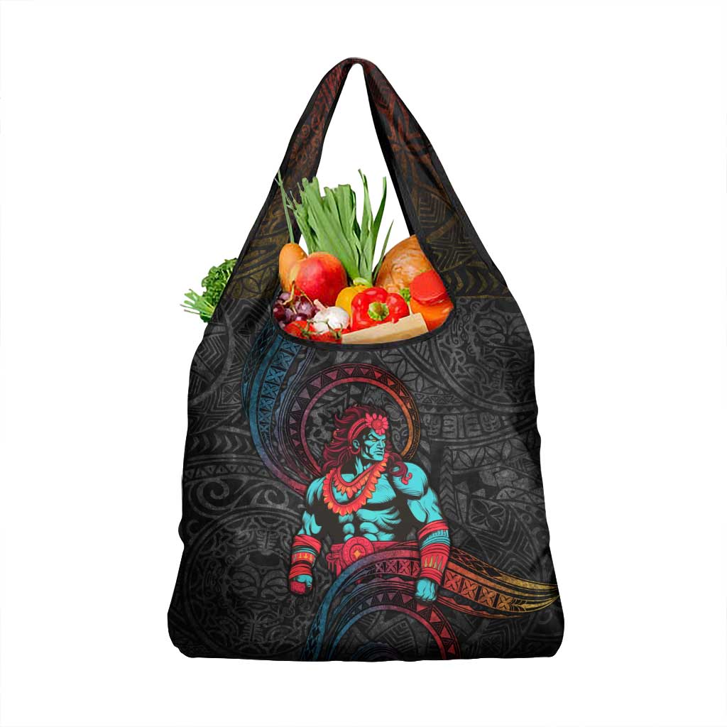 Hawaiian Demigod Maui Grocery Bag Polynesian Mythology LT05 1-pack One Size Black - Polynesian Pride