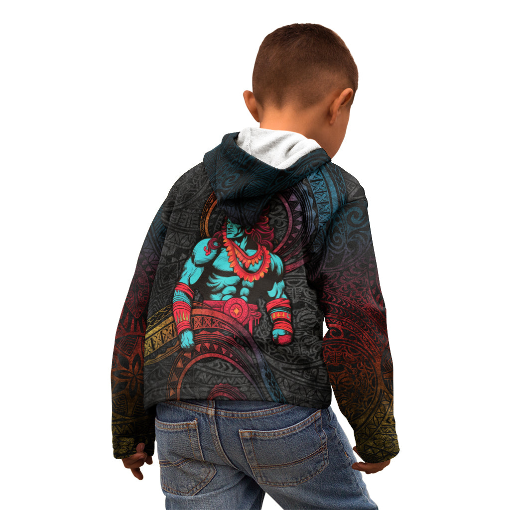 Hawaiian Demigod Maui Kid Hoodie Polynesian Mythology LT05 - Polynesian Pride