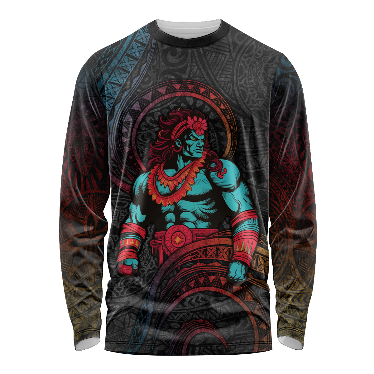 Hawaiian Demigod Maui Long Sleeve Shirt Polynesian Mythology LT05 Unisex Black - Polynesian Pride