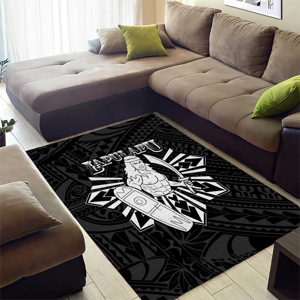 Philippines Tribal Area Rug King Lapu Lapu Black Version