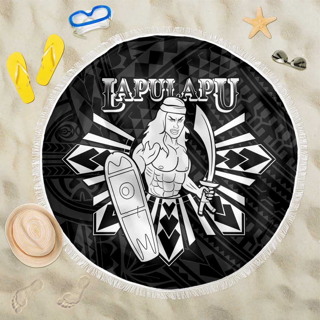 Philippines Tribal Beach Blanket King Lapu Lapu Black Version