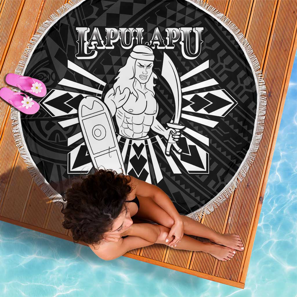 Philippines Tribal Beach Blanket King Lapu Lapu Black Version