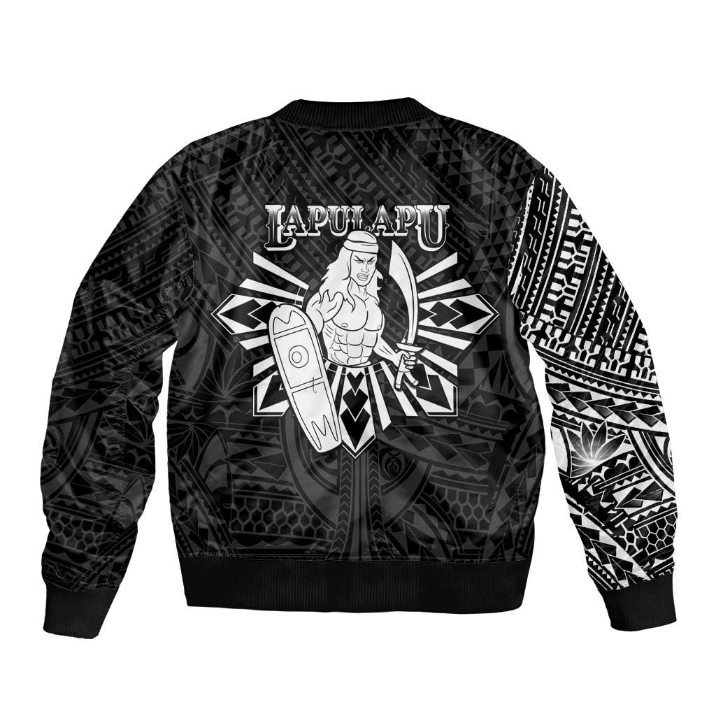 Philippines Tribal Bomber Jacket King Lapu Lapu Black Version