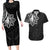 Philippines Tribal Couples Matching Long Sleeve Bodycon Dress and Hawaiian Shirt King Lapu Lapu Black Version
