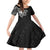 Philippines Tribal Family Matching Off Shoulder Short Dress and Hawaiian Shirt King Lapu Lapu Black Version