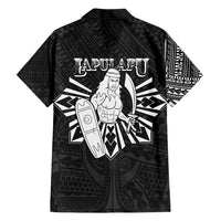 Philippines Tribal Family Matching Off Shoulder Short Dress and Hawaiian Shirt King Lapu Lapu Black Version