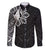 Philippines Tribal Family Matching Off Shoulder Short Dress and Hawaiian Shirt King Lapu Lapu Black Version