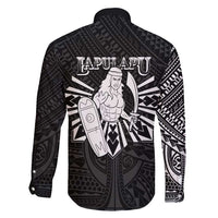 Philippines Tribal Family Matching Summer Maxi Dress and Hawaiian Shirt King Lapu Lapu Black Version