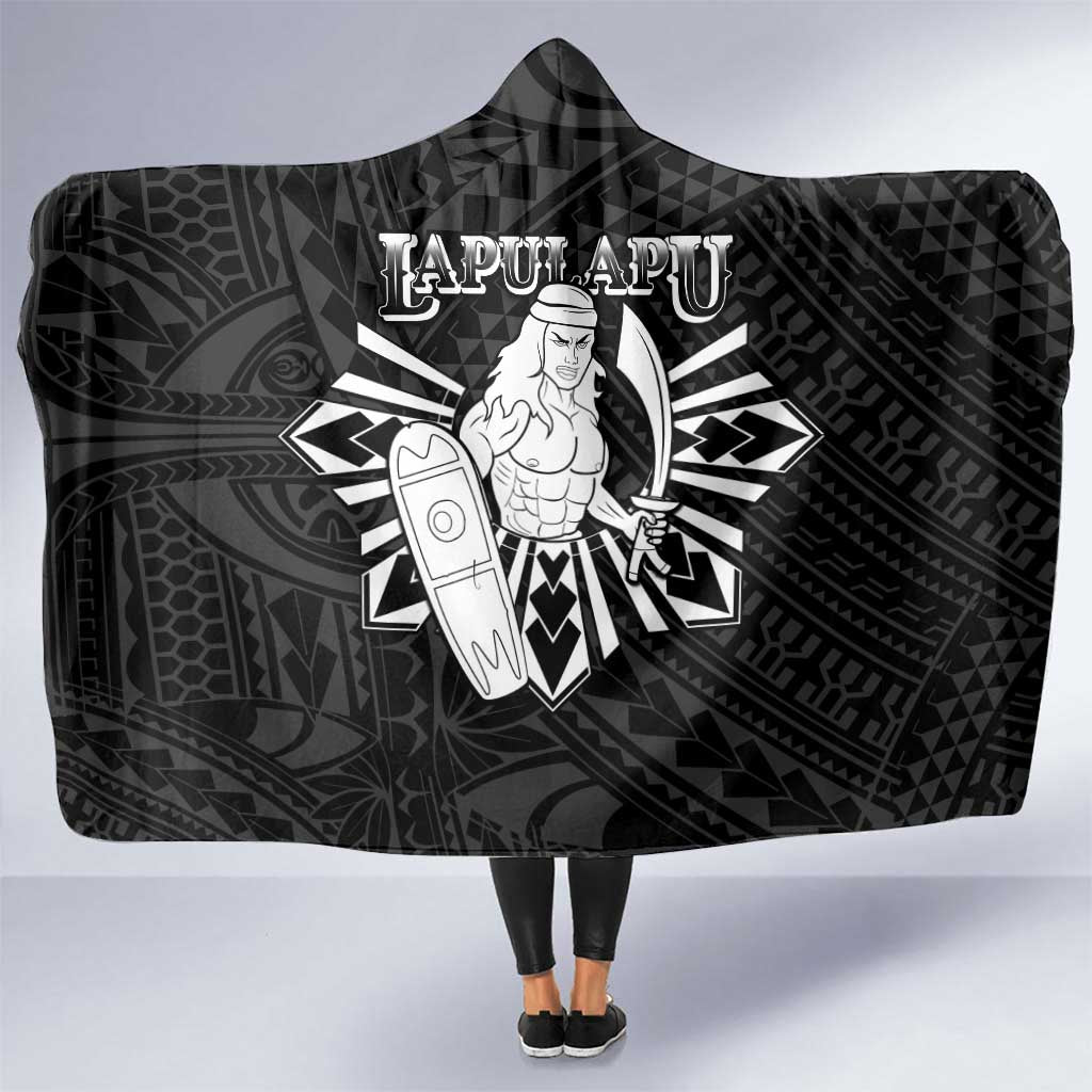 Philippines Tribal Hooded Blanket King Lapu Lapu Black Version