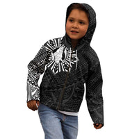 Philippines Tribal Kid Hoodie King Lapu Lapu Black Version