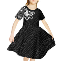 Philippines Tribal Kid Short Sleeve Dress King Lapu Lapu Black Version