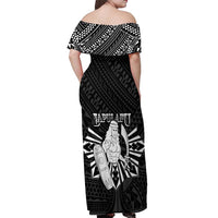 Philippines Tribal Off Shoulder Maxi Dress King Lapu Lapu Black Version