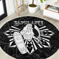 Philippines Tribal Round Carpet King Lapu Lapu Black Version