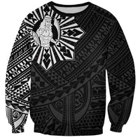 Philippines Tribal Sweatshirt King Lapu Lapu Black Version