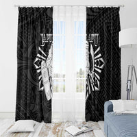 Philippines Tribal Window Curtain King Lapu Lapu Black Version