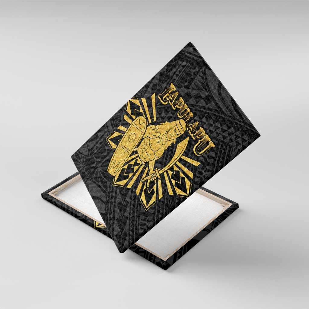 Philippines Tribal Canvas Wall Art King Lapu Lapu Gold Version