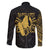 Philippines Tribal Family Matching Off Shoulder Short Dress and Hawaiian Shirt King Lapu Lapu Gold Version