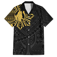 Philippines Tribal Family Matching Short Sleeve Bodycon Dress and Hawaiian Shirt King Lapu Lapu Gold Version