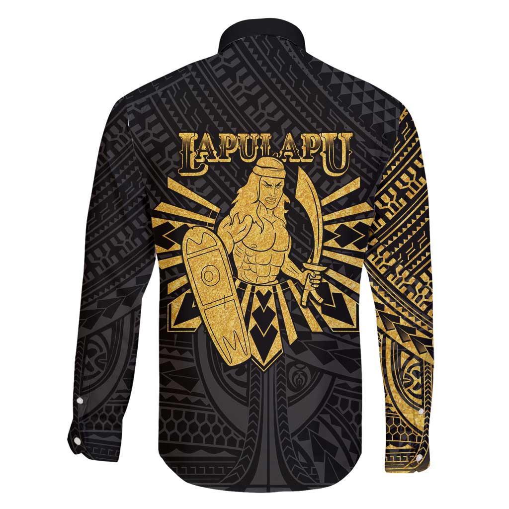 Philippines Tribal Family Matching Tank Maxi Dress and Hawaiian Shirt King Lapu Lapu Gold Version