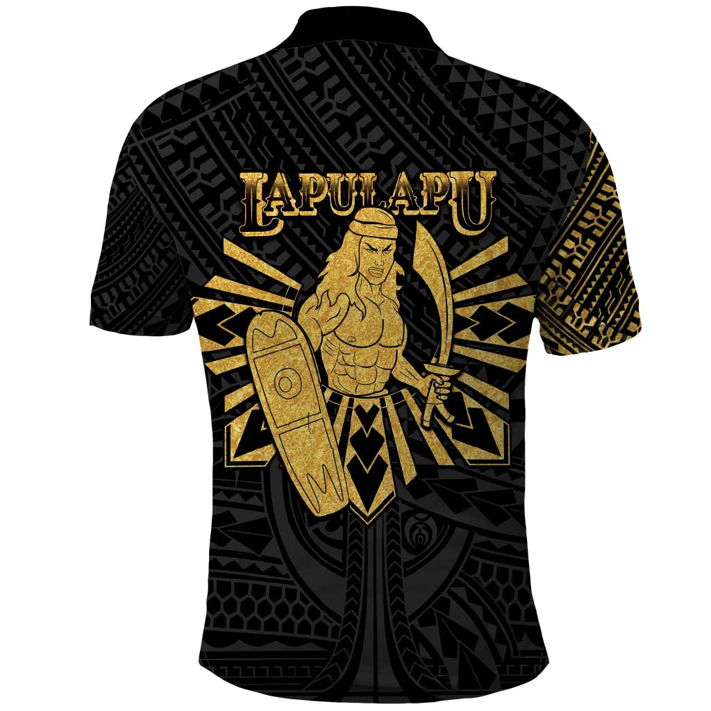 Philippines Tribal Polo Shirt King Lapu Lapu Gold Version