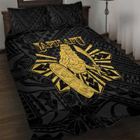 Philippines Tribal Quilt Bed Set King Lapu Lapu Gold Version