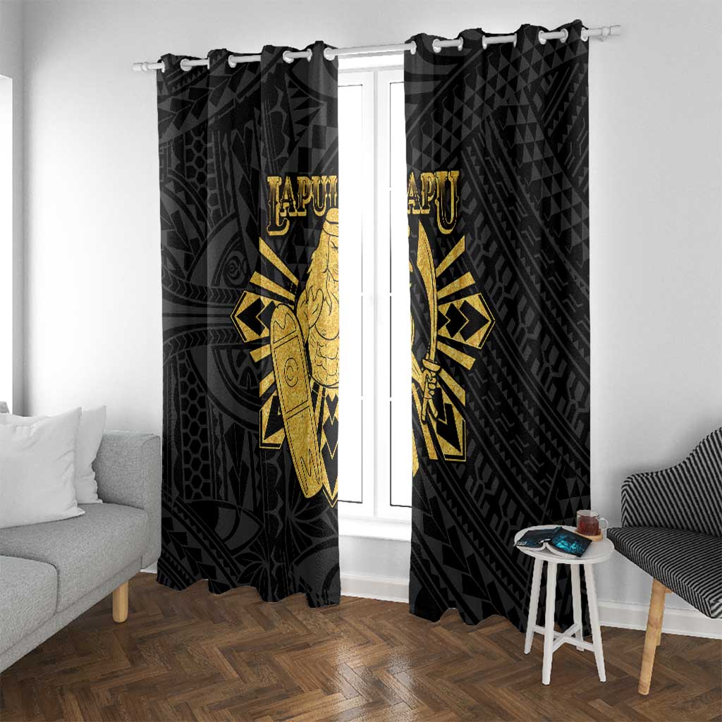 Philippines Tribal Window Curtain King Lapu Lapu Gold Version
