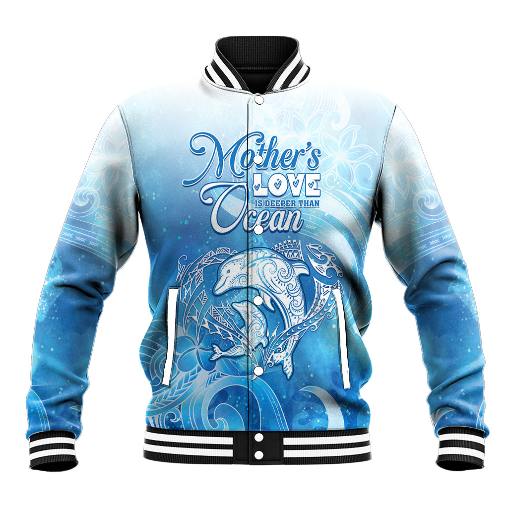 Mother's Love Is Deeper Than Ocean Baseball Jacket Polynesian Style